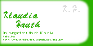 klaudia hauth business card